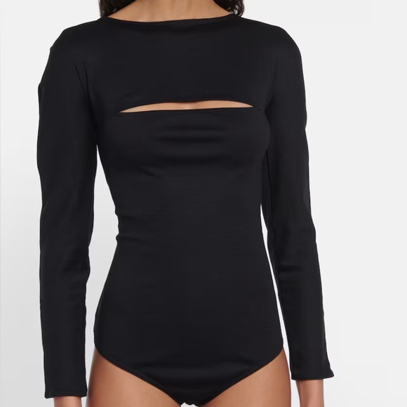 Wolford Cutout Wool Bodysuit Long sleeve Black Size Small NWT - Picture 1 of 10